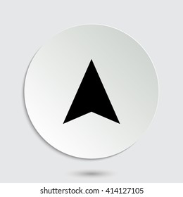 navigation arrow - black vector icon  with shadow
