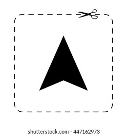 navigation arrow  - black vector icon