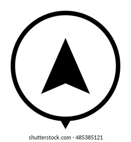 navigation arrow - black vector  icon; map pointer