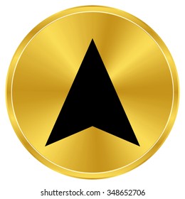 navigation arrow - gold vector icon