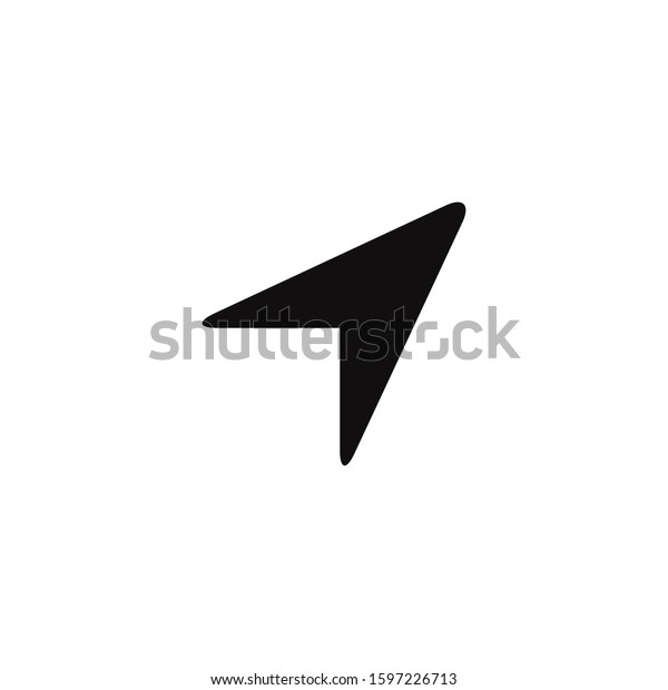 navigation arrow icon on\
a white background