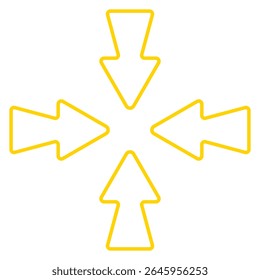 Navigation arrow icon. Outline arrows pointing in four directions. Represents control, positioning, orientation, or spatial interface navigation.