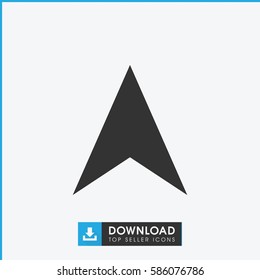 navigation arrow icon. Simple filled navigation arrow icon. On white background.
