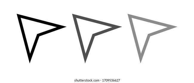 ilustración vectorial del icono de flecha de navegación.