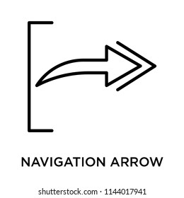 Navigation arrow icon vector isolated on white background for your web and mobile app design, Navigation arrow logo concept