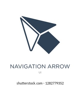 navigation arrow icon vector on white background, navigation arrow trendy filled icons from UI collection, navigation arrow vector illustration