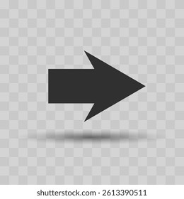 Navigation arrow. An arrow indicating the direction. A simple icon. A simple symbol for the design. Vector element.