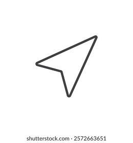 Navigation Arrow line icon. linear style sign for mobile concept and web design. A directional arrow outline vector icon. Guidance, direction symbol, logo illustration. Vector graphics