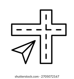 Vektorgrafik des Navigationspfeilumrisssymbols