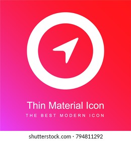 Navigation arrow red and pink gradient material white icon minimal design