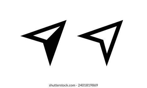 Navigation Arrow Set. Vector isolated editable set of black and white illustrations