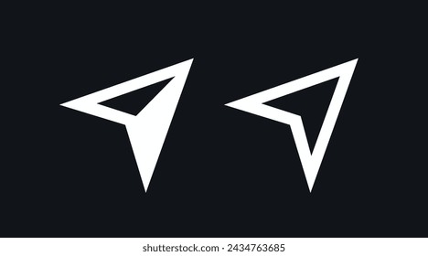 Navigation Arrow Set. Vector isolated editable set of black and white illustrations