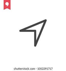 Navigation arrow vector icon, location cursor symbol