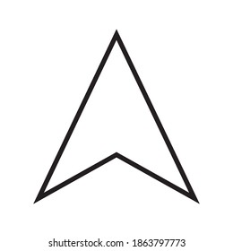 Navigation Arrow Vector Line Icon on white background