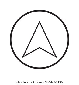 Navigation Arrow Vector Line Icon on white background
