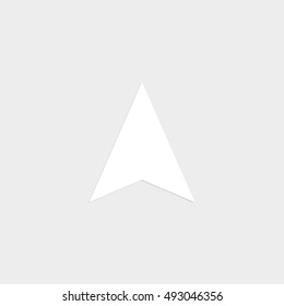 navigation arrow - white vector  icon with shadow