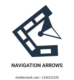 Navigation Arrows icon vector isolated on white background, Navigation Arrows transparent sign , filled dark user interface icons