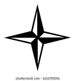 Navigation black and white vector location and compass