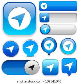 Navigation blue design elements for website or app. Vector eps10.