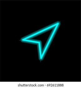 Navigation blue glowing neon ui ux icon. Glowing sign logo vector