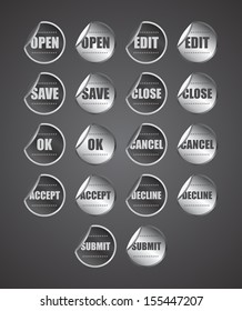 navigation button folded glossy sticker