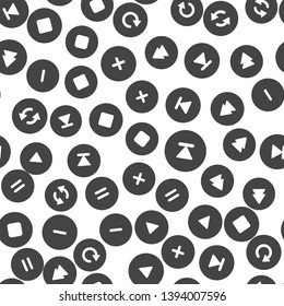 Navigation buttons of the media player. Vector image set of multimedia icons seamless pattern on a white background. Layers grouped for easy editing illustration. For your design.