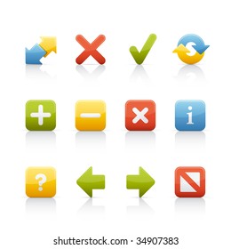 Navigation Buttons Set of icons on white background in Adobe Illustrator EPS 8 format for multiple applications.