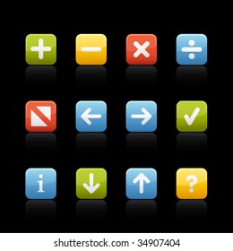 Navigation Buttons Set of icons on black background in Adobe Illustrator EPS 8 format for multiple applications.