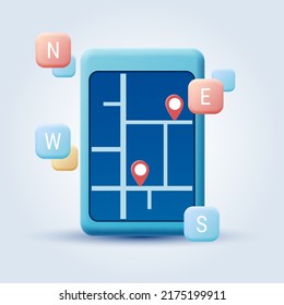 Navigation cartoon style vector concept illustration