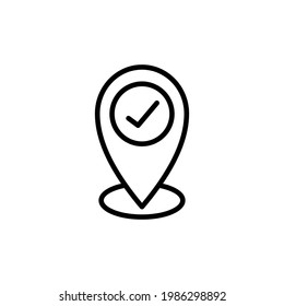 Navigation checkmark. Spot sign vector illustration. Point Map Check Mark Icon Vector Logo Template Illustration Design. Vector EPS 10. Check Point icon. Simple element from navigation collection.