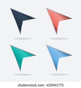 Navigation colored arrows set. Vector design elements for website
