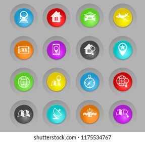 navigation colored plastic round buttons vector icons for web and user interface design