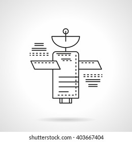 Navigation, communications or meteorological artificial Earth satellite. Space technology. Vector icon flat thin line style. Element for web design, business, mobile app. 