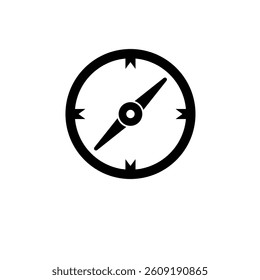 Navigation Compass, Adventure Route Pointer Solid Flat Vector Icon Isolated on White Background.