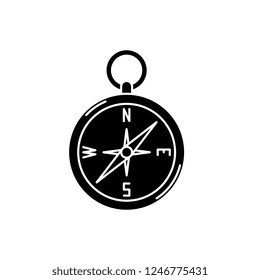 Navigation compass black icon, vector sign on isolated background. Navigation compass concept symbol, illustration 