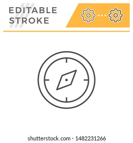 Navigation compass editable stroke line icon