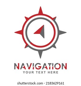 Navigation or compass. Global positioning system with GPS coordinates. Flat style