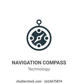 Navigation compass glyph icon vector on white background. Flat vector navigation compass icon symbol sign from modern technology collection for mobile concept and web apps design.