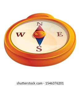 Navigation compass icon. Cartoon of navigation compass vector icon for web design isolated on white background