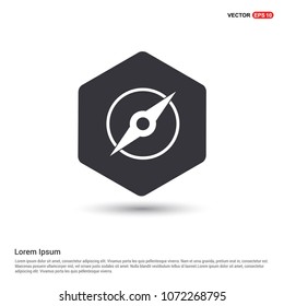 Navigation compass icon Hexa White Background icon template