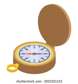 Navigation compass icon isometric vector. Map direction compass. North or west direction