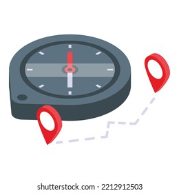 Navigation compass icon isometric vector. Direction travel. Map wind
