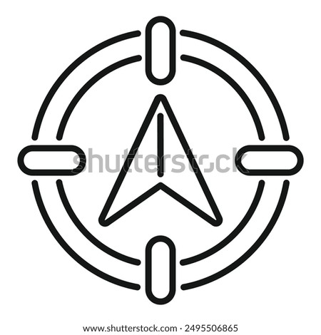 Navigation compass icon with north direction indicator, representing location and guidance