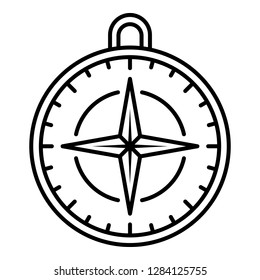 Navigation compass icon. Outline navigation compass vector icon for web design isolated on white background