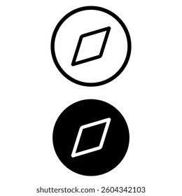 Navigation compass icon set. Compass and direction of travel outlined and black symbol illustration.