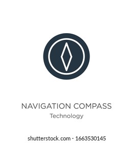 Navigation compass icon vector. Trendy flat navigation compass icon from technology collection isolated on white background. Vector illustration can be used for web and mobile graphic design, logo, 