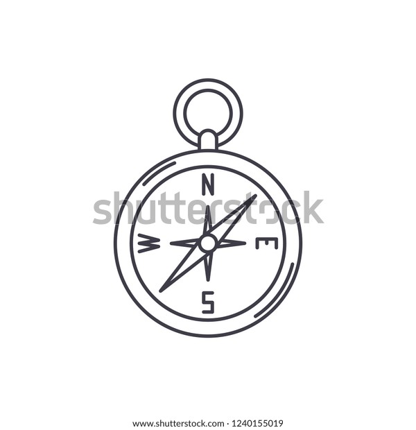 Navigation compass line icon\
concept. Navigation compass vector linear illustration, symbol,\
sign