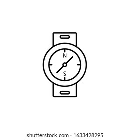 navigation compass line icon on white background