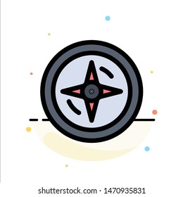 Navigation, Compass, Location Abstract Flat Color Icon Template. Vector Icon Template background