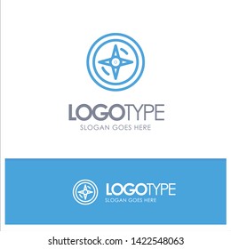 Navigation, Compass, Location Blue outLine Logo with place for tagline